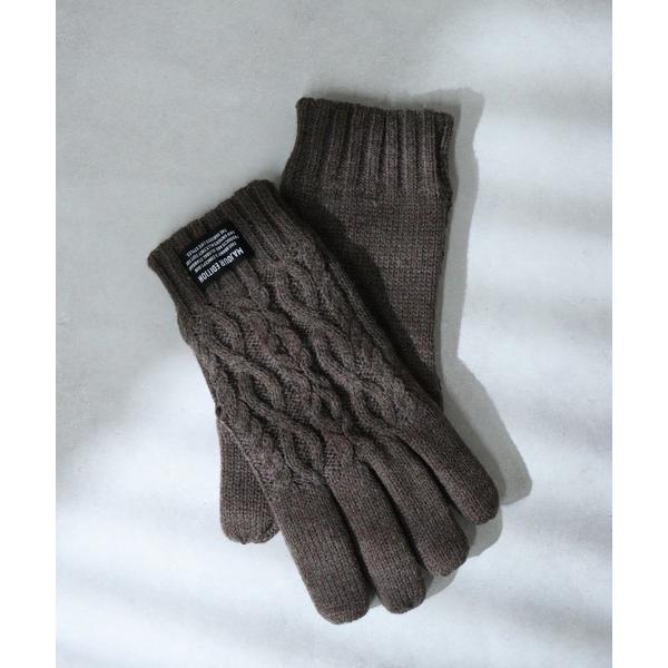 手袋 太ケーブル　マイクロボア裏 手袋 メンズ レディース