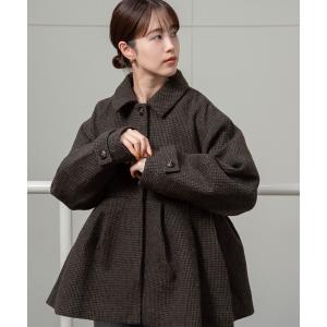 コート アウター hidden button peplum flare coat / ヒドゥンボタンペプラムフレアコート レディース
