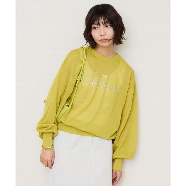 ニット セーター 「FONT LAB」グリッターロゴシアー2WAYニット レディース