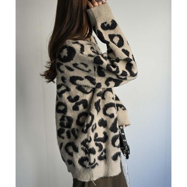 カーディガン レオパードルーズカーディガン　「ユニセックス商品」 メンズ レディース