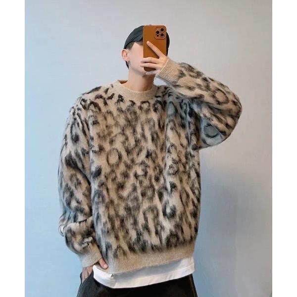 セーター ニット レオパードルーズニット　「ユニセックス商品」 メンズ レディース