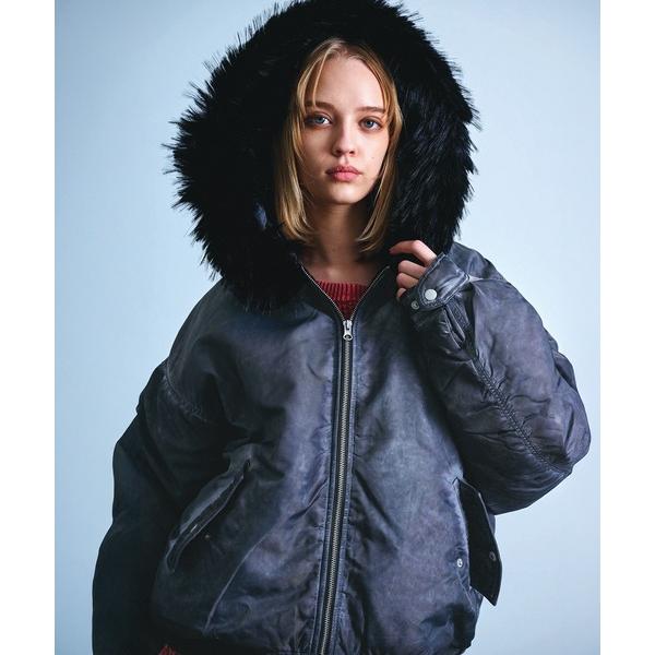 ブルゾン アウター 「ファーが取り外し可能な2WAY仕様」ヴィンテージ加工 ヘビーナイロンツイル ボ...