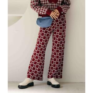 「PUBLUX」 イージーパンツ「MARY QUANTコラボ」 フリ- ワインレッド レディース