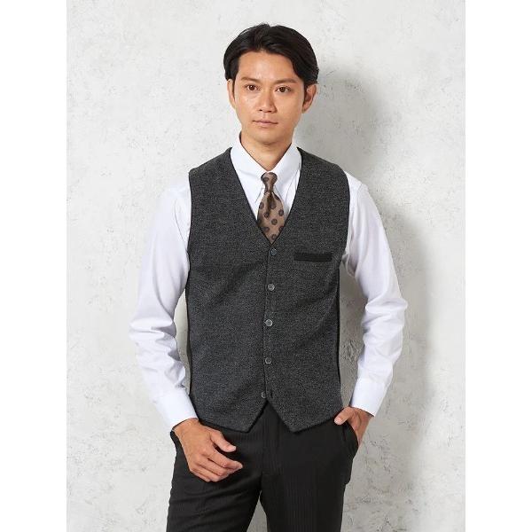 ベスト ジレ 「制電＆抗ピリング」鹿の子ニットジレ 無地 リッケンバッカー メンズ