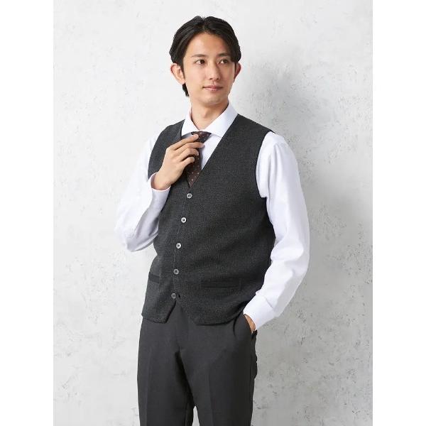 ベスト ジレ 前身ミラノリブ 後身キルト ベスト ニット 保温 「リッケンバッカー」 メンズ