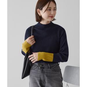 ニット セーター バイパチ袖配色リブニットプルオーバー レディース｜ZOZOTOWN Yahoo!店