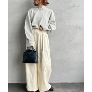 パンツ 「mizuiro ind/ミズイロインド」 コーデュロイ タック ワイドパンツ レディース