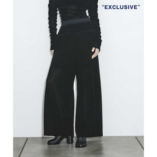 ワイドパンツ パンツ 「FETICO/フェティコ」別注 Velvet tulle shirring ...