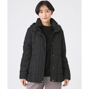 ダウンコート ダウンジャケット 「SANYO Style EDITION掲載」「ウォッシャブル・放電テープ付」マットタフタフーデッドミドルダウンジャケ