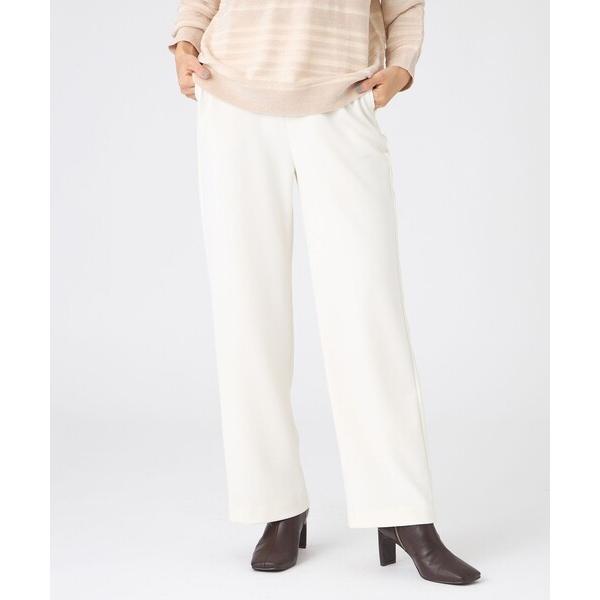 パンツ 「マシンウォッシャブル」バックスエードダンボールニットストレートパンツ レディース