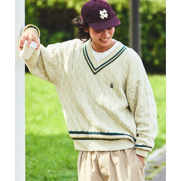 セーター ニット NAUTICA/ノーティカ ヴィンテージライク ケーブル編み チルデン ニット メ...