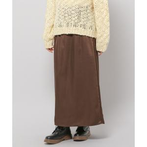 ロング スカート サテンバックスリットスカート