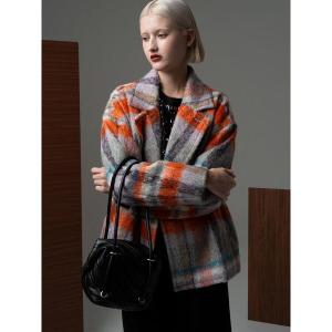 コート アウター シャギーチェックテーラーショートコート「2025winter catalog item」 レディース