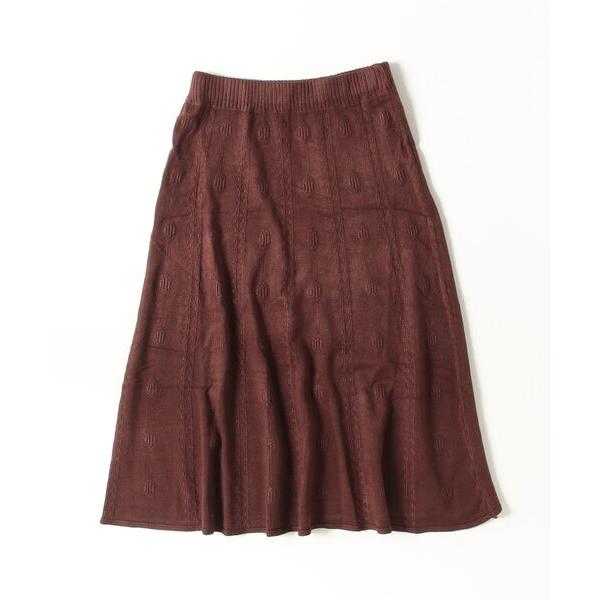 スカート YUGA　ニットミディ　ハイウエストAラインスカート
