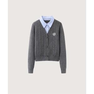 カーディガン Preppy Fake Two Jeresy Cardigan レディース