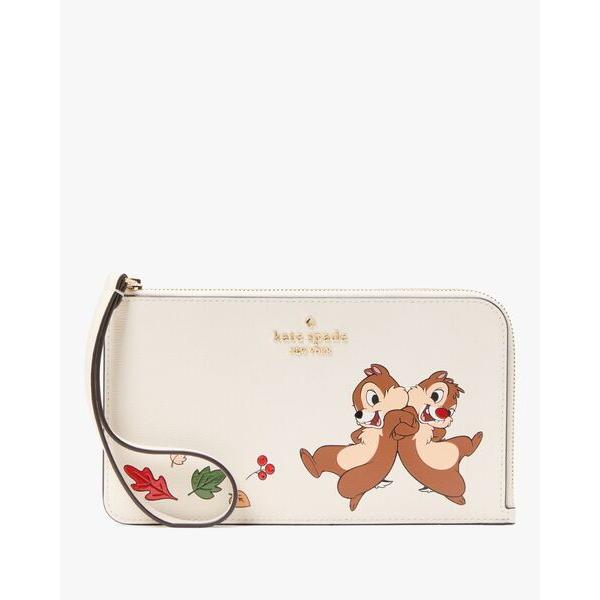 カードケース ディズニーxケイト・スペード ニューヨーク チップ＆デール ミディアム L-ジップ リ...