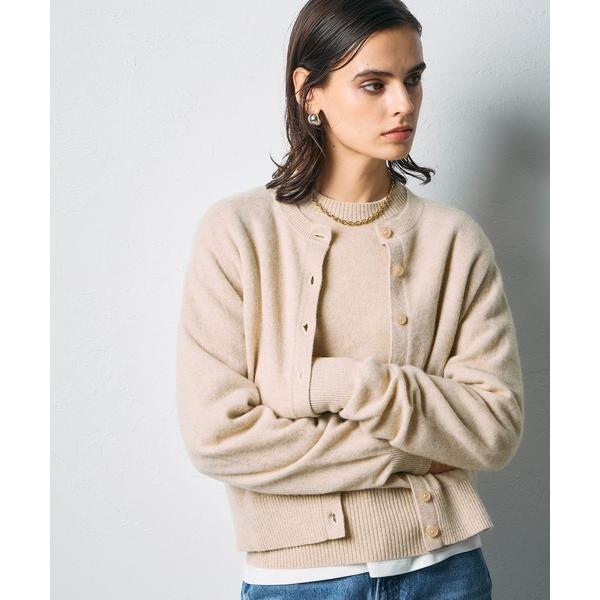 カーディガン 「CASHMERE100%」カシミヤクルーネックニットカーディガン レディース