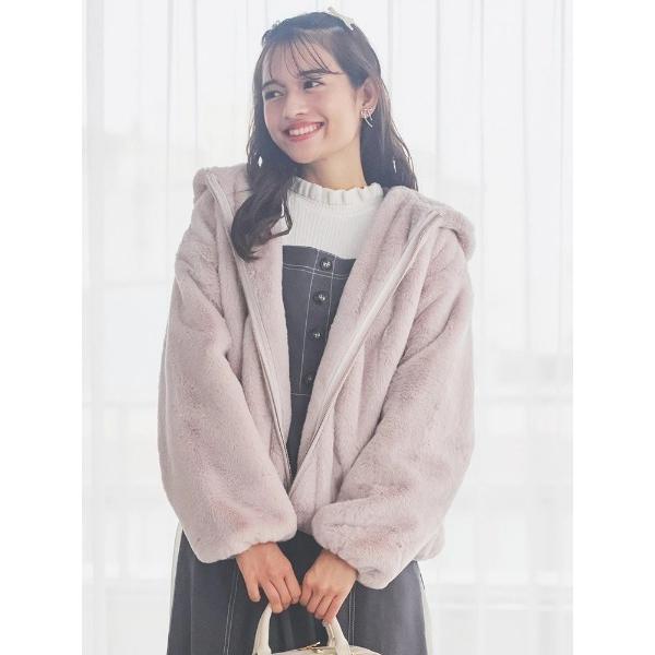 ブルゾン アウター フロントZIPファーブルゾン レディース