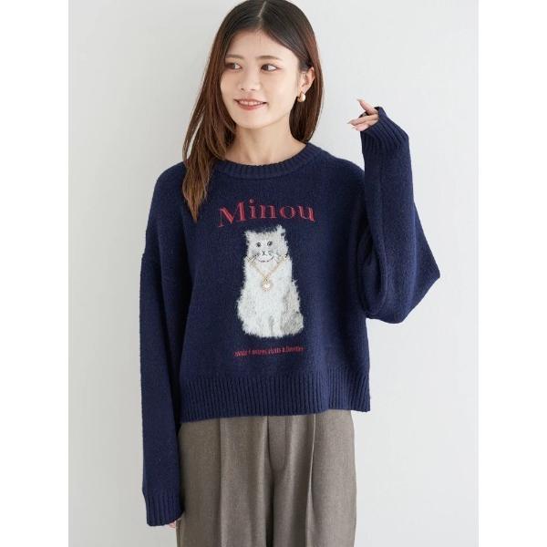 ニット セーター アニマルモチーフニットプルオーバー レディース