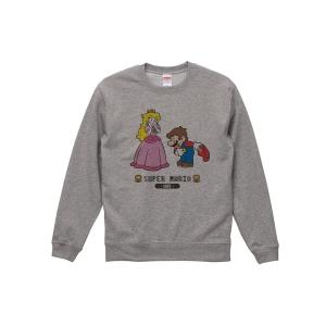 トレーナー スウェット 「 SUPER MARIO 」 スーパーマリオ クルーネックスウェット ピーチ姫 25W11 レディース メンズ