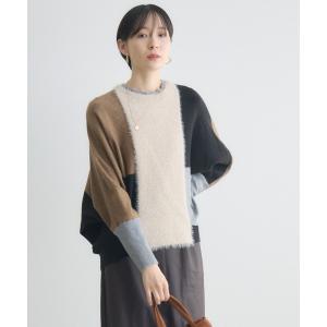 ニット セーター ブロック配色ニット レディース
