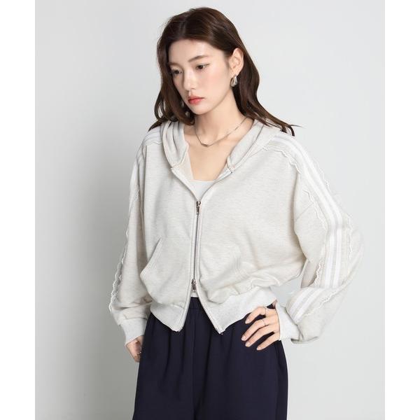 パーカー サイドラインダブルジップパーカー レディース