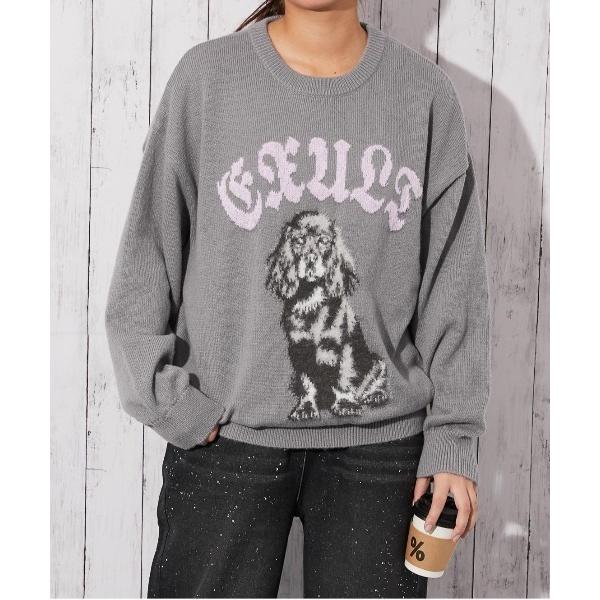 ニット セーター 「BIG DOGジャカード」レディース ニットプルオーバー 主役デザイン 秋冬 レ...