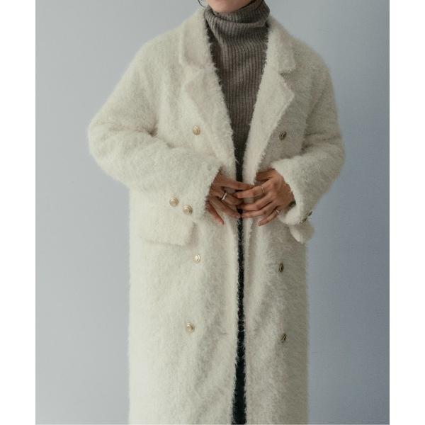 コート チェスターコート 「on:nue」フリンジシャギーロングチェスターコート レディース