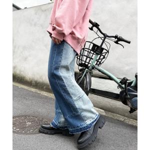 パンツ MIX DENIM フレアパンツ レディース メンズ