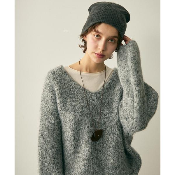 ニット セーター mix yarn v neck knit / ミックスヤーンVネックニット レディ...