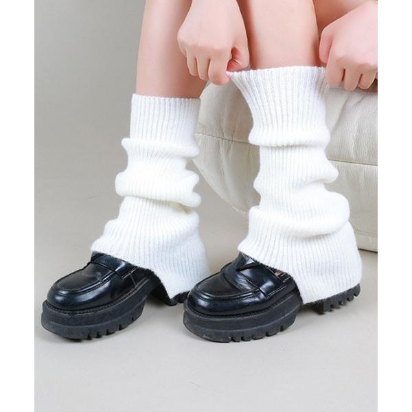 レッグウォーマー リブニットレッグウォーマー/トレンド/ルーズシルエット レディース