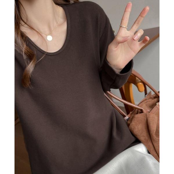 tシャツ ラウンドネックシンプルカットソー レディース