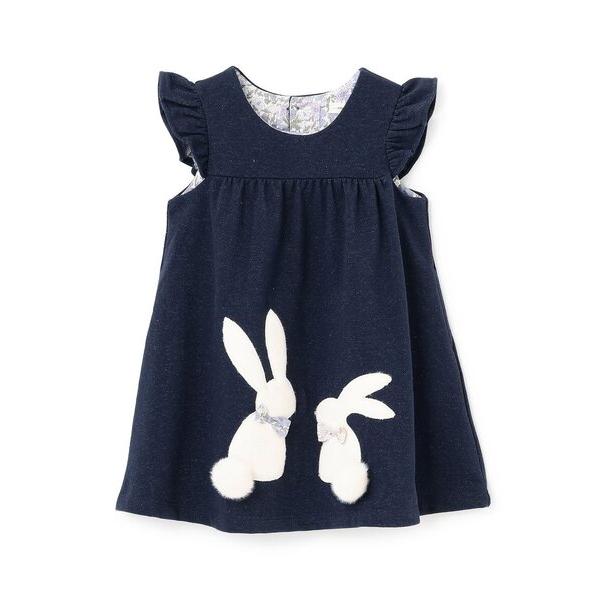 ジャンパースカート ウサギアップリケジャンパースカート キッズ 子供服 女の子
