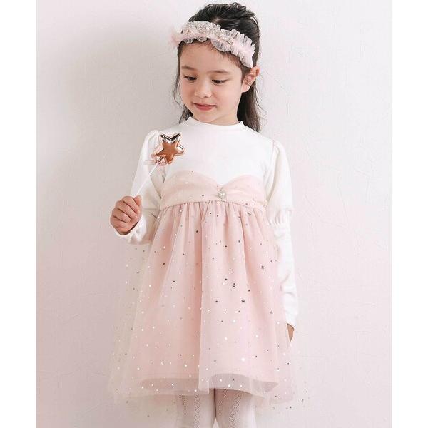 ワンピース きらめく星のチュールマントつきベロアワンピース(80~130cm) キッズ 子供服 男の...