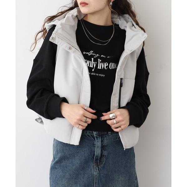 ダウンベスト ベスト EGLANTINE クロップドダウンベスト レディース