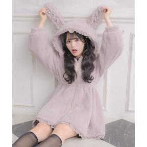 コート アウター うさ耳ファーコート レディース