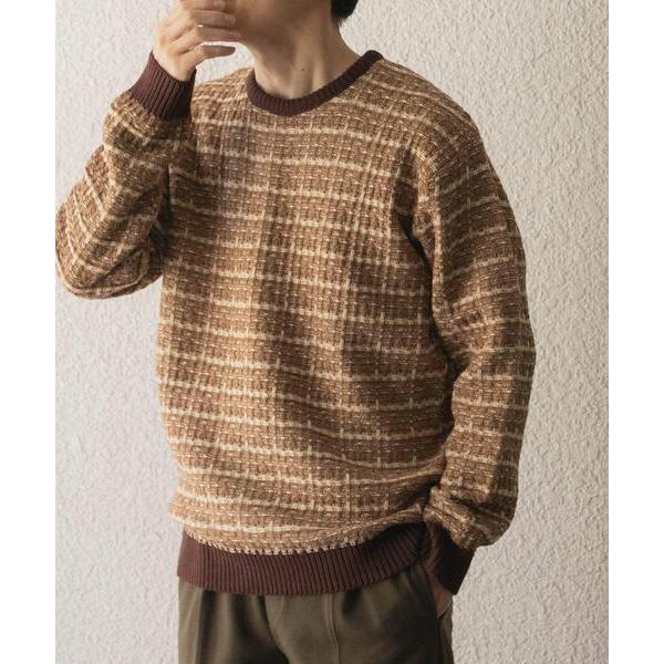 セーター ニット ツイードライククルーネックニット メンズ