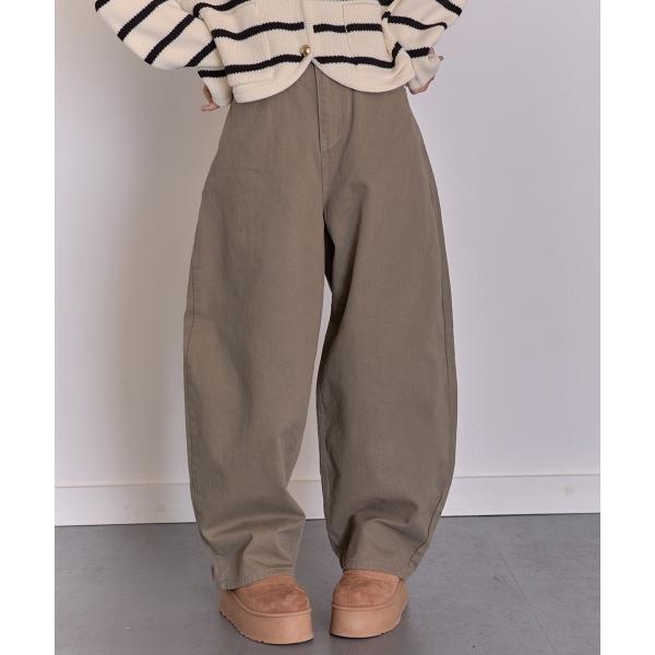ワイドパンツ ジーンズ デニム デニムパンツ ノンウォッシュ ボリュームカーブデニム レディース