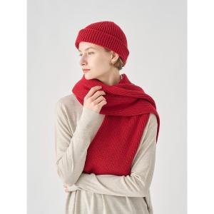 マフラー 「Eco Cashmere」カシミヤ混 リブニットマフラー メンズ レディース