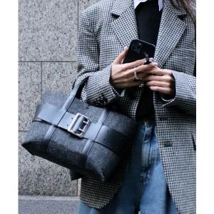 トートバッグ 「atneK」メルトンワイドベルトトート レディース