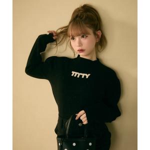 ニット セーター ハイネックラメリブニットトップス レディース