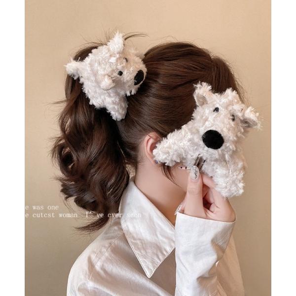 ヘアクリップ モコモコ　ヘアクリップ