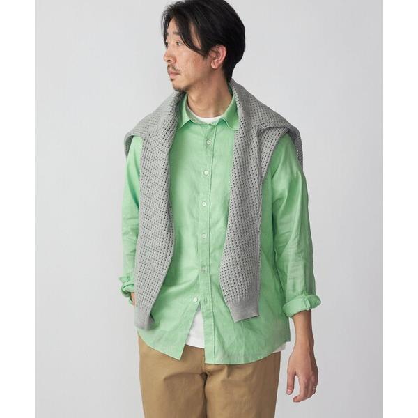 「SHIPS」 長袖シャツ LARGE ライトグリーン メンズ
