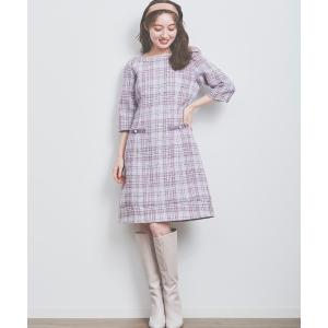 「LAISSE PASSE」 7分袖ワンピース MEDIUM ラベンダー レディース