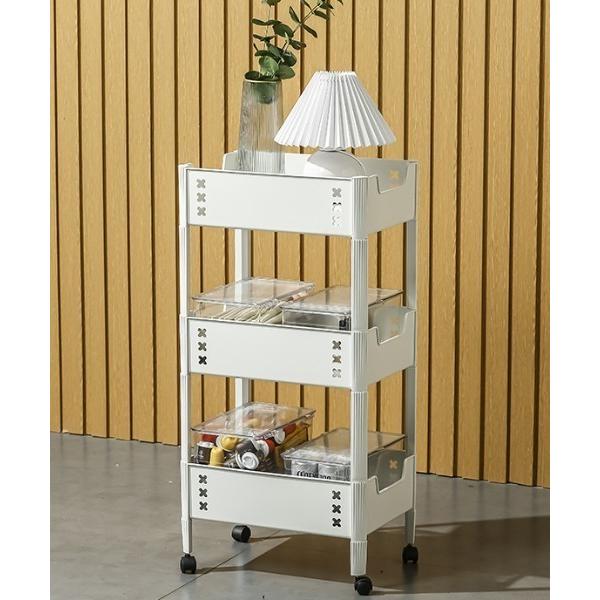 収納 キャスター付きで移動可能な３段ラック