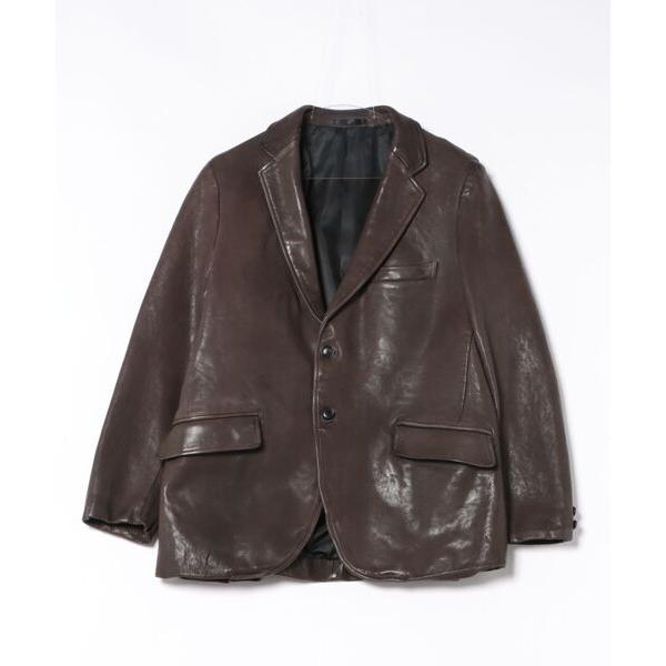 ジャケット テーラードジャケット LETHER 2BUTTOM BOXY JACKET レディース