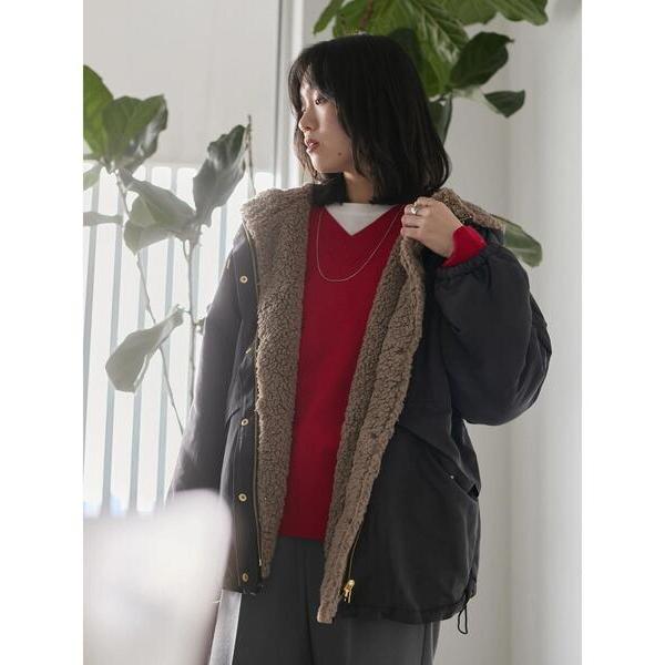 ブルゾン アウター リバーシブルボアマウンテンパーカー レディース