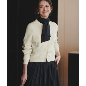 カーディガン コットンカシミヤ ポケット カーディガン レディース