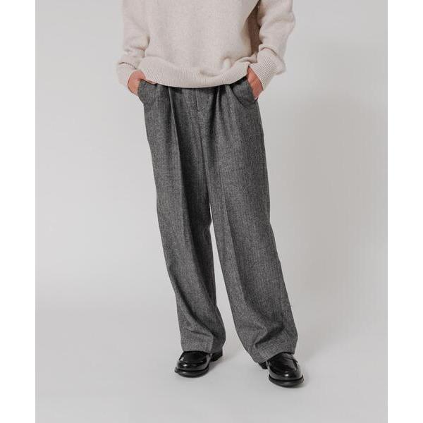 パンツ ヘリンボーンワイドスラックス メンズ