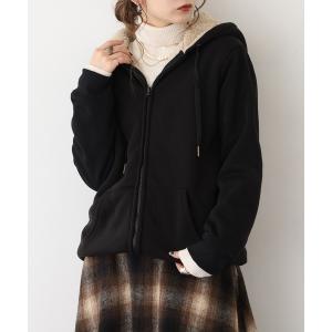 パーカー 裏ボアジップアップパーカー レディース